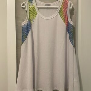 NEW BEAUTIFUL WHITE BIRCH-Colorful Sleeveless Top